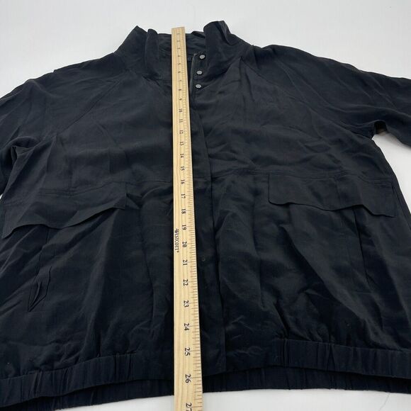 Eileen Fisher Jacket Women's Small Black 100% Silk Pockets Full Zip Long Sleeve - Picture 10 of 13